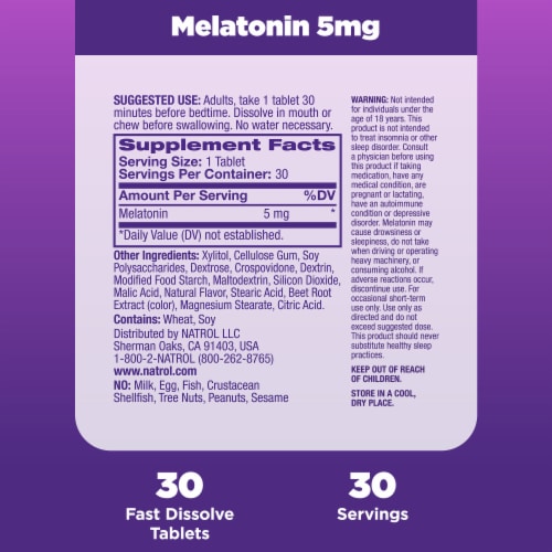 Natrol® Sleep Melatonin Strawberry Fast Dissolve Tablets 5 mg Perspective: bottom