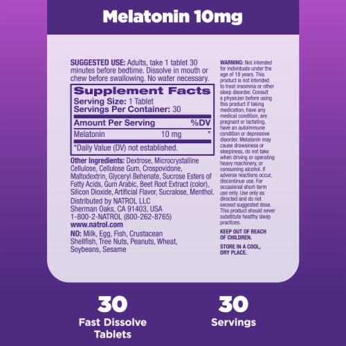 Natrol® Sleep Melatonin Strawberry Fast Dissolve Tablets 10 mg Perspective: bottom