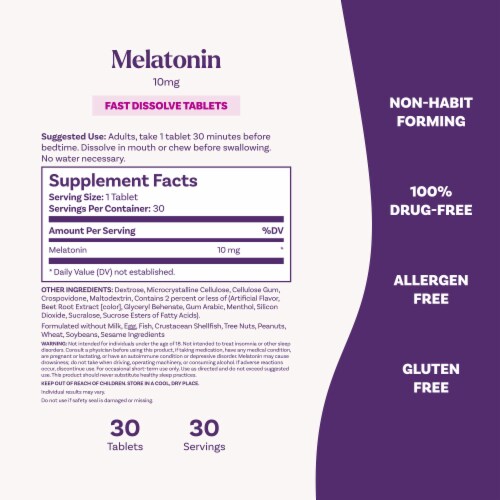 Natrol® Sleep Melatonin Strawberry Fast Dissolve Tablets 10 mg Perspective: bottom