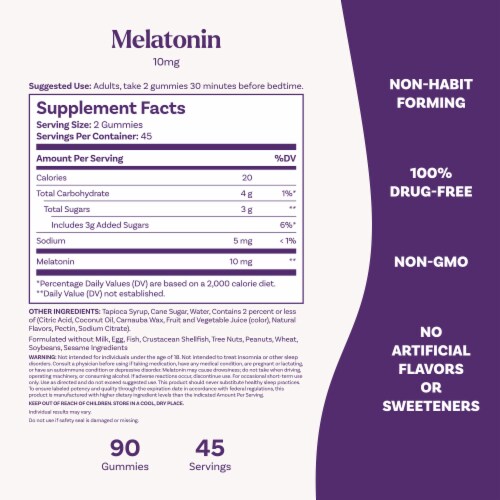 Natrol® Strawberry Flavored Melatonin Gummies 10 mg Perspective: bottom