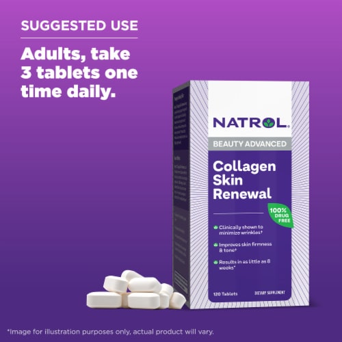 Natrol® Beauty Advanced Collagen Skin Renewal Tablets Perspective: bottom