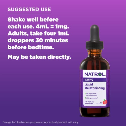 Natrol® Sleep Melatonin Berry Liquid 1 mg Perspective: bottom