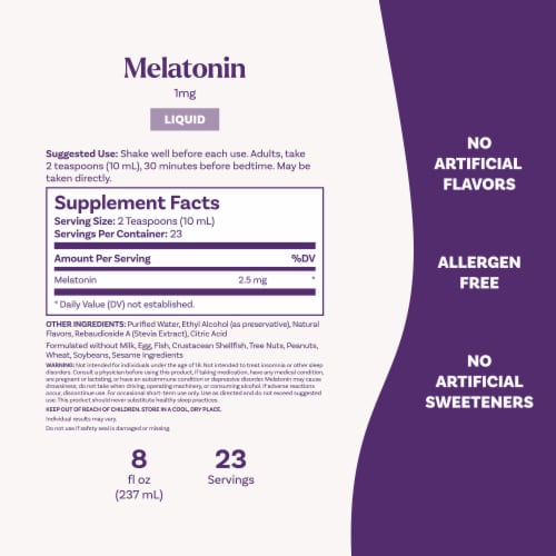 Natrol® Sleep Melatonin Berry Liquid 2.5 mg Perspective: bottom
