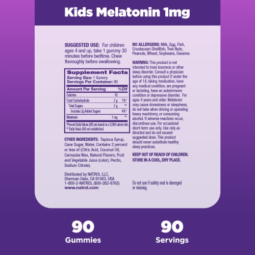 Natrol® Kids Melatonin Berry Flavored Gummies 1mg Perspective: bottom