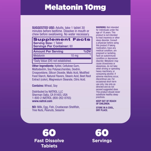 Natrol® Sleep Melatonin Citrus Fast Dissolve Tablets 10 mg Perspective: bottom