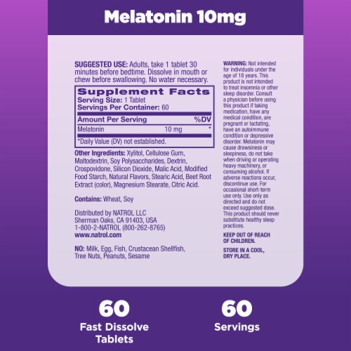 Natrol® Sleep Melatonin Citrus Fast Dissolve Tablets 10 mg Perspective: bottom