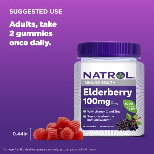 Natrol® Immune Health Elderberry Gummies Perspective: bottom