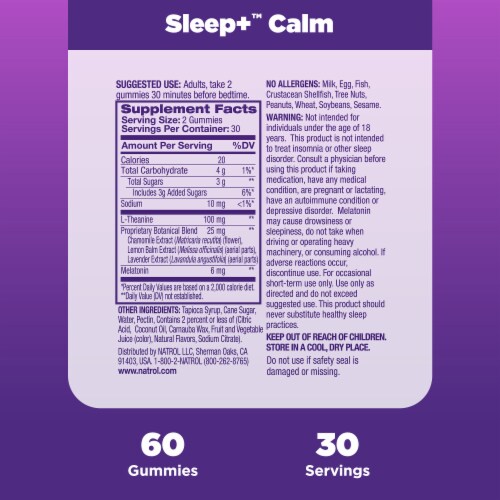 Natrol® Sleep + Calm Strawberry Gummies Perspective: bottom