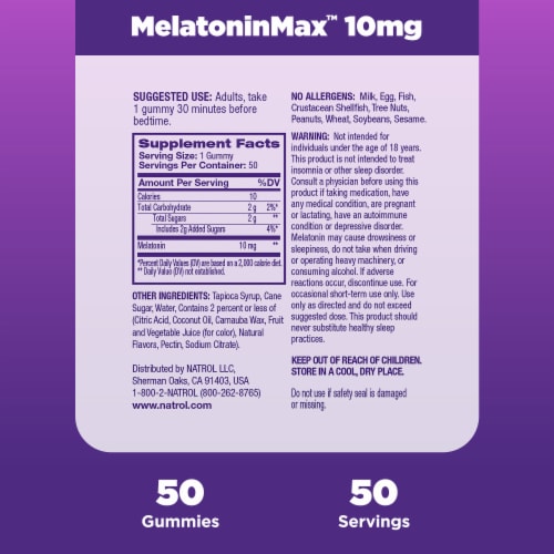 Natrol® MelatoninMax Strength Drug Free Sleep Aid Supplement Blueberry Flavored Gummies Perspective: bottom
