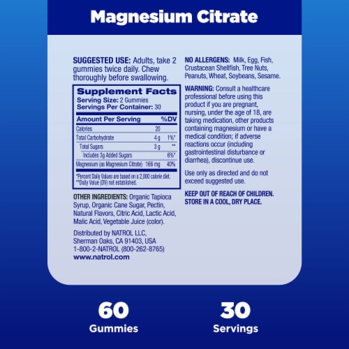 Natrol® Mood and Stress Magnesium Citrate Raspberry Gummies Perspective: bottom