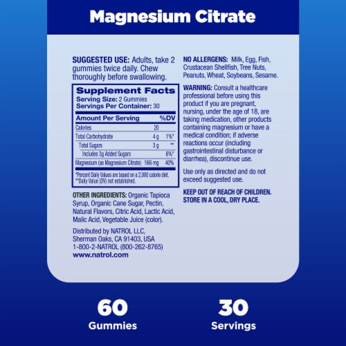 Natrol® Mood and Stress Magnesium Citrate Raspberry Gummies Perspective: bottom
