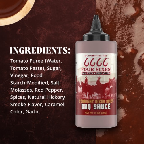 6666 4 Sixes Straight Sixes Spicy BBQ Sauce, Texas Style Spicy Barbecue Sauce Perspective: bottom