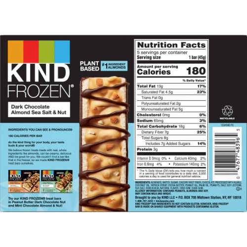 KIND Frozen Dark Chocolate Almond Sea Salt Plant Based Dessert Perspective: bottom