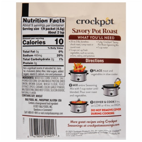 Crockpot Savory Pot Roast Seasoning Mix Perspective: bottom