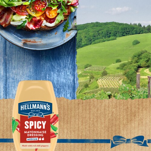 Hellmann's Squeeze Bottle Spicy Mayonnaise Dressing Perspective: bottom