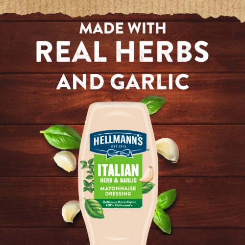 Hellmann's Italian Herb & Garlic Mayonnaise Dressing Perspective: bottom
