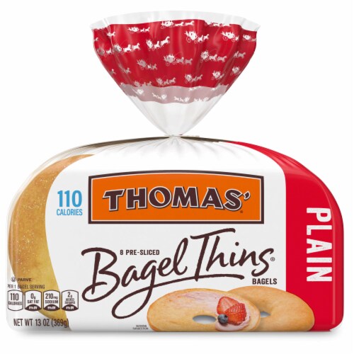 Thomas' Pre-Sliced Plain Bagel Thins Perspective: bottom