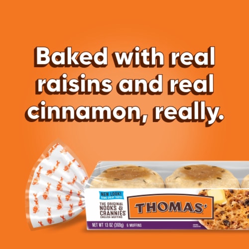 Thomas' Cinnamon Raisin English Muffin Perspective: bottom