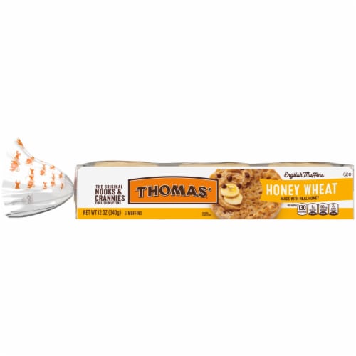 Thomas' Honey Wheat English Muffins Perspective: bottom