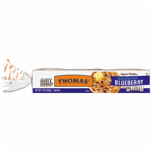 Thomas' Nooks & Crannies Blueberry English Muffins Perspective: bottom