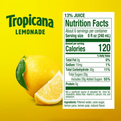 Tropicana Classic Lemonade Made With Real Lemons Perspective: bottom