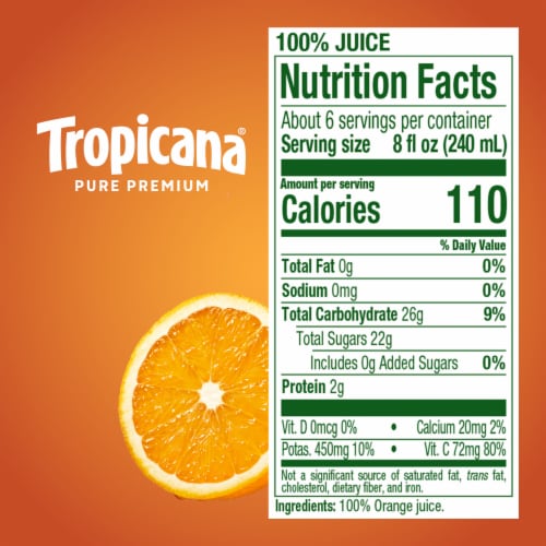 Tropicana Pure Premium Original No Pulp No Sugar Added 100 Orange Juice 46 fl oz Mariano s