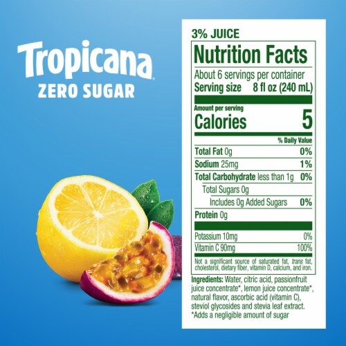 Tropicana Zero Sugar Passionfruit Lemonade Perspective: bottom