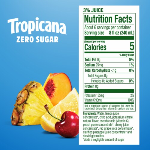 Tropicana Zero Sugar Fruit Punch Juice Drink Perspective: bottom