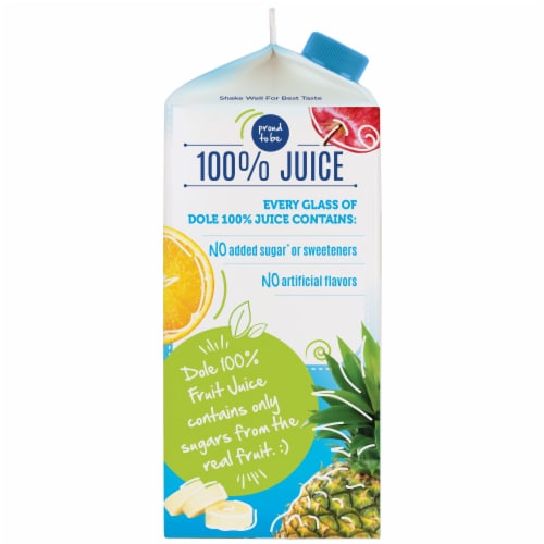 Dole 100% Juice Blend, Pineapple Orange Banana Flavored, 59 Fl Oz, Carton Perspective: bottom