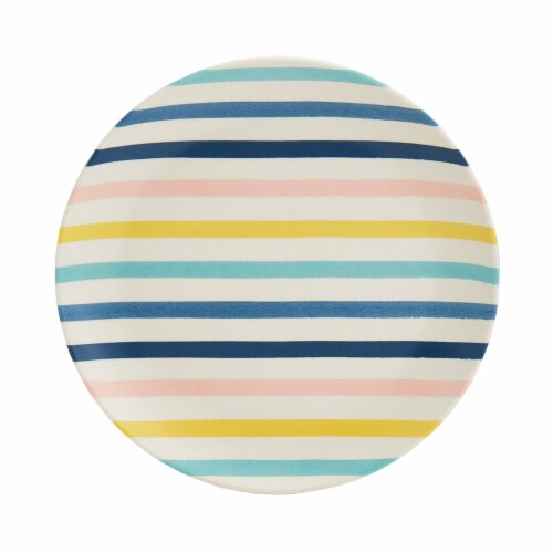 Smart Planet Striped Bamboo Fiber Salad Plates Perspective: bottom