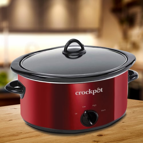 Crock-Pot 7 Quart Capacity Food Slow Cooker Home Cooking Kitchen Appliance, Red Perspective: bottom