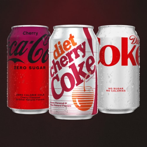 Diet Coke® Cherry Diet Soda Cans Perspective: bottom