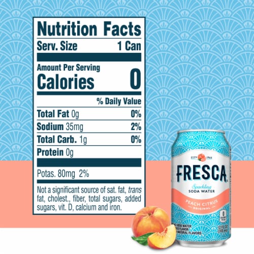 Fresca® Peach Citrus Flavored Sparkling Water Cans Perspective: bottom