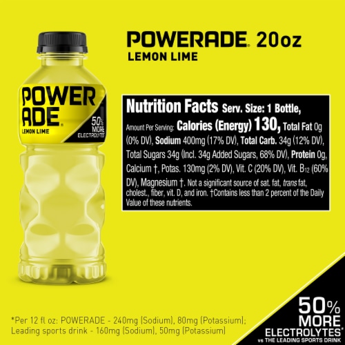 Powerade® Yellow Lemon Lime Sports Drink Multipack Bottles Perspective: bottom