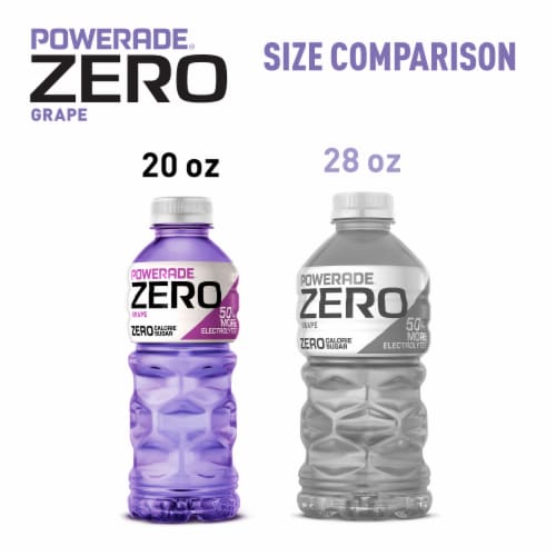 Powerade® Zero Sugar Purple Grape Sports Drink Multipack Bottles Perspective: bottom