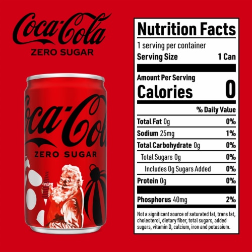 Coca-Cola Zero Sugar Soda Mini Cans Perspective: bottom
