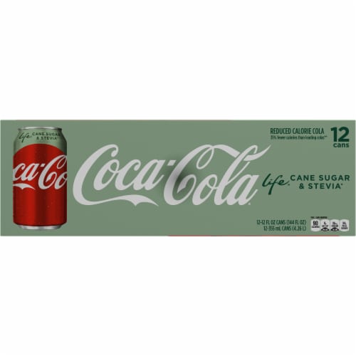 Coca-Cola Life Reduced-Calorie with Stevia Soda Can, 12 pk / 12 fl oz - Kroger