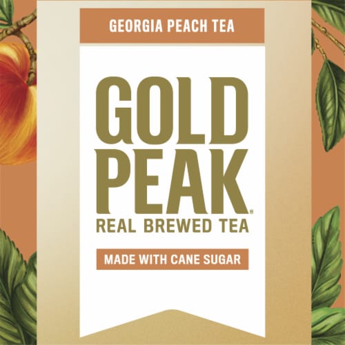 Gold Peak Peach Flavored Iced Tea Drink Perspective: bottom