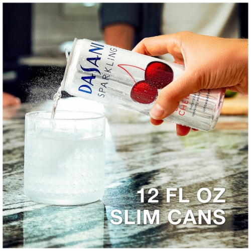 Dasani® Black Cherry Flavored Sparkling Water Cans Perspective: bottom