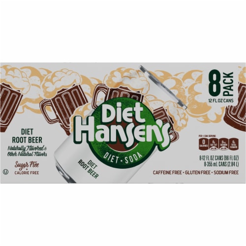 Hansen's Diet Root Beer Soda Perspective: bottom