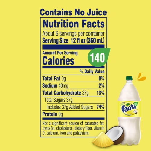 Fanta® Pina Colada Caffeine Free Soda Bottle Perspective: bottom