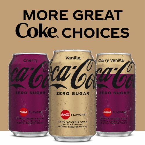 Coca-Cola® Cherry Vanilla Zero Sugar Soda Cans Perspective: bottom