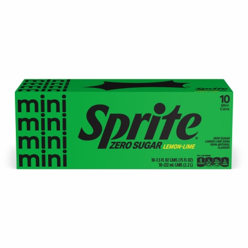 Sprite® Lemon Lime Zero Sugar Caffeine Free Soda Mini Cans Perspective: bottom