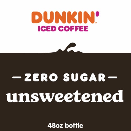 Dunkin' Unsweetened Iced Coffee Bottle Perspective: bottom