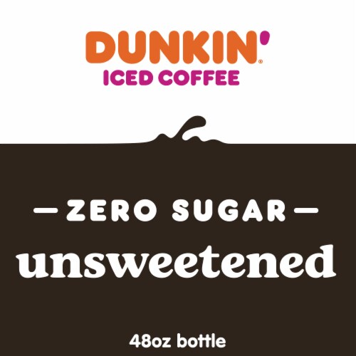 Dunkin' Unsweetened Iced Coffee Bottle Perspective: bottom