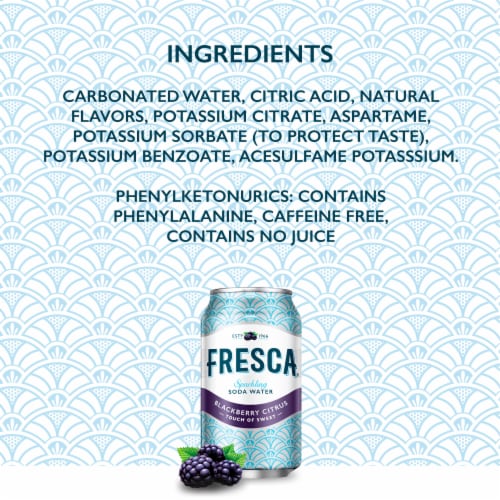 Fresca Blackberry Citrus Zero Sugar Sparkling Soda Cans Perspective: bottom