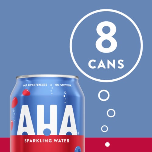 Aha® Blueberry Pomegranate Flavored Sparkling Water Cans Perspective: bottom