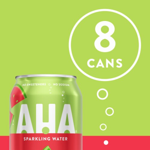 Aha® Lime And Watermelon Flavored Sparkling Water Cans Perspective: bottom