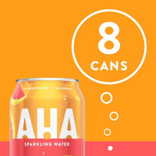 Aha® Orange And Grapefruit Flavored Sparkling Water Cans Perspective: bottom