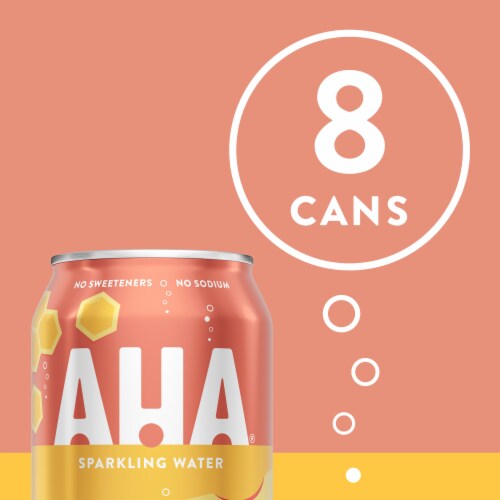 Aha® Peach And Honey Flavored Sparkling Water Cans Perspective: bottom